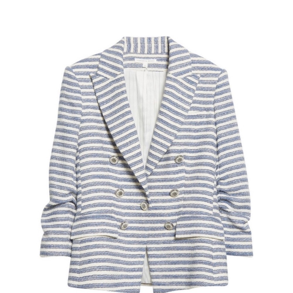 NWT Veronica Beard Ryland Dickey Blazer Jacket Blue Multi Stripe